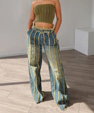 Spliced Multi-Layer Stretch Jeans for Effortless Style