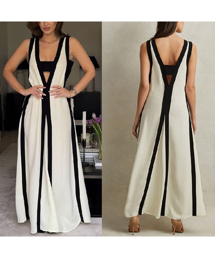 Versatile Double V-Neck Dress