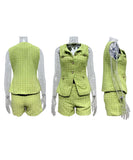 Floral Short Sleeve Vest And Textured Shorts Set For Women