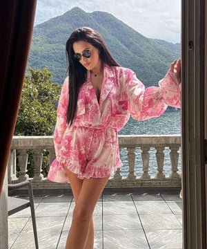 Flutter Sleeve Ruffle Shorts Set