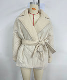 Collared Waist-Hugging Belted Coat With Tailored Silhouette For Women