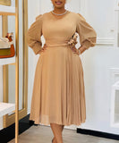 Plus Size Solid Color A-Line Dress for Effortless Style