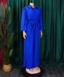 Fashion Long Sleeve Solid Color High Waist Plus Size Romper