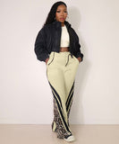 Casual Loose Leopard Print Patchwork Hoodie Pants for Women