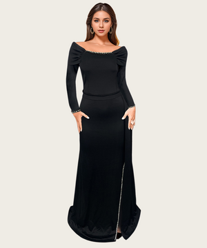 Elegant Evening Dress with Tasteful Slit and Flattering Silhouette for Modern Women