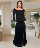 Elegant Evening Dress with Tasteful Slit and Flattering Silhouette for Modern Women