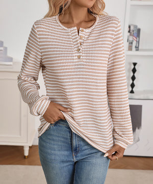 Casual Button-Down Long-Sleeve T-Shirt Soft Everyday Comfort