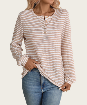 Casual Button-Down Long-Sleeve T-Shirt Soft Everyday Comfort