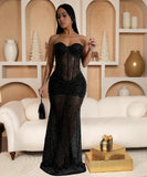 Dazzling Boob Sequin See-Through Dress for Stunning Nights