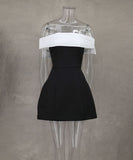 One-Shoulder Fitted Waist Bow Dress Elegant Evening Wear Chic Silhouette Dramatic Bow Detail