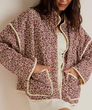 Relaxed Floral Pocketed Cardigan Coat Lightweight Chic