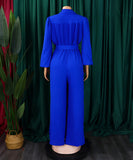 Fashion Long Sleeve Solid Color High Waist Plus Size Romper