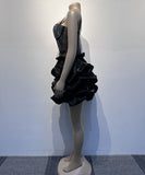 Chic Hot Drill Stretch Cake Dress With Suspenders Style