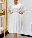 Plus Size Solid Color A-Line Dress for Effortless Style