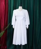 Plus Size Solid Color A-Line Dress for Effortless Style