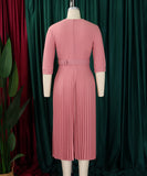 Tailored Blazer Style Dress with Pleated Front and Wide Waist Large