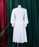 Plus Size Solid Color A-Line Dress for Effortless Style