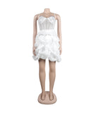 Chic Hot Drill Stretch Cake Dress With Suspenders Style