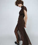 Sexy Mesh See-Through High-Waist Dress Flattering Silhouette With Stretch Comfort For Nightlife