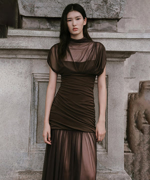 Sexy Mesh See-Through High-Waist Dress Flattering Silhouette With Stretch Comfort For Nightlife