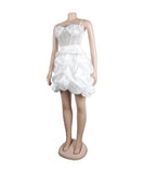 Chic Hot Drill Stretch Cake Dress With Suspenders Style