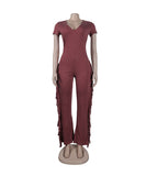 Fringed Figure-Hugging One-Piece Suit in Multiple Vibrant Colors