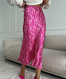 Fashionable Fish-Tail Printed Half Skirt for Women in Deep Pink and Light Pink