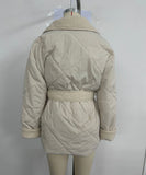 Collared Waist-Hugging Belted Coat With Tailored Silhouette For Women