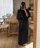 Puff Sleeve Summer Shirt Set with Stylish Half-Length Skirt