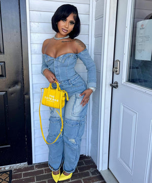 Classic Relaxed One-Piece Jumpsuit With Pockets For Everyday