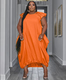 Plus-Size Loose Dress Double-Pocket Relaxed Fit Casual