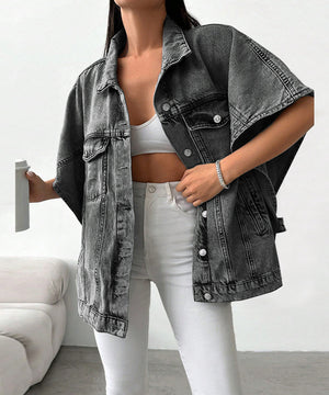 Relaxed Oversized Drop Shoulder Casual Jacket For Women