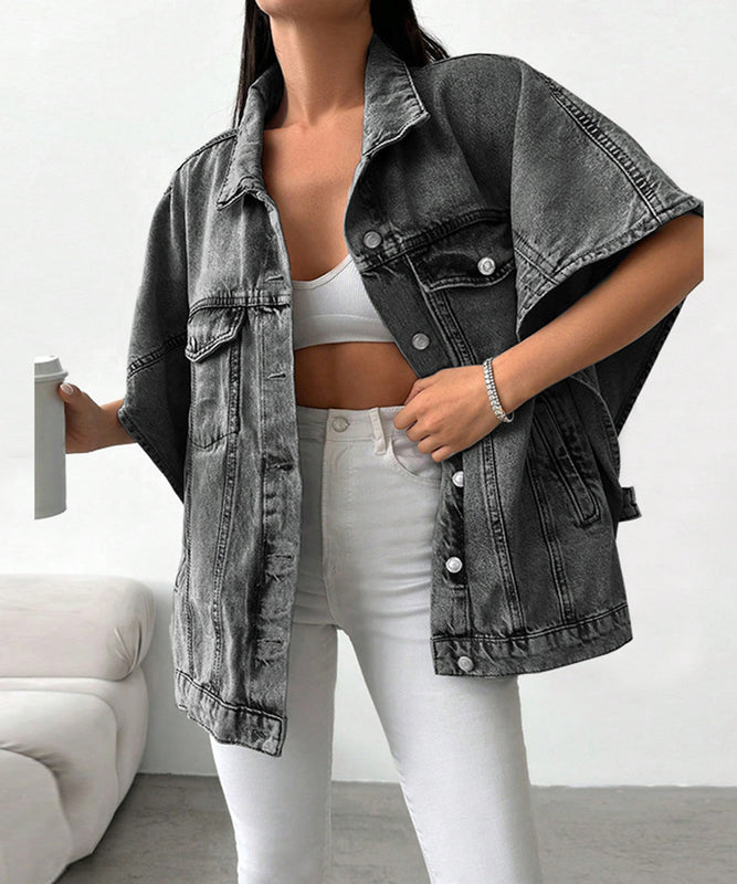 Relaxed Oversized Drop Shoulder Casual Jacket For Women