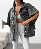 Relaxed Oversized Drop Shoulder Casual Jacket For Women