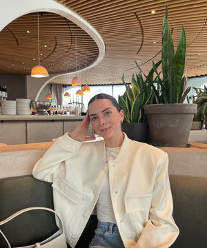 Stand Up Collar Large Pocket Womens Jacket Nylon Elastane