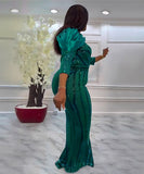 Glamorous Sexy Sequin Hip Stretch Slim-Fit Dress in Green