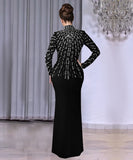 Slim-Fit Beaded Strapless Dress With Rhinestones Evening