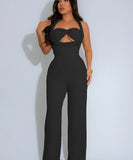High Waisted Bandeau Sleeveless One Piece Pants for Women