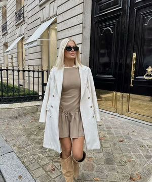 Round Neck Sleeveless Bow Dress Polyester For Women