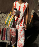 Relaxed Fit Printed T Shirt And Shorts Set For Women