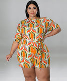 Stylish Printed One-Piece Waistband With Sloping Shoulders Design