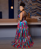 Halter Backless Dress Printed For Night Out Events