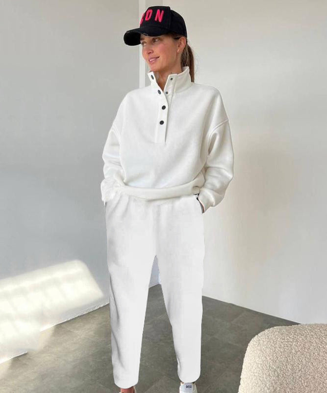 Modern Elegance: Two-Piece Stand Neck Suit Set