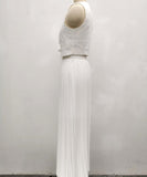 Sleeveless Tank Top Two Piece Set With Pleated Sleeves Women