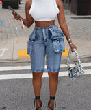 Vintage Denim Five Inch Workwear Shorts for Effortless Style