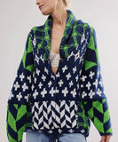 Relaxed Floral Print Cardigan For Women Long Sleeve