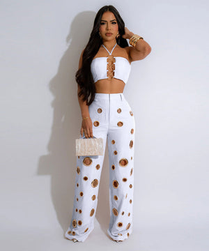 Sexy Slits Fitted Two-Piece Set in Black Yellow Apricot White