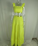 Classic Relaxed Halter Maxi Two-Piece Set For Women