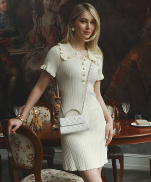 Ruffled Little Fragrance Dress in Sunny Yellow and White