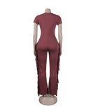Fringed Figure-Hugging One-Piece Suit in Multiple Vibrant Colors